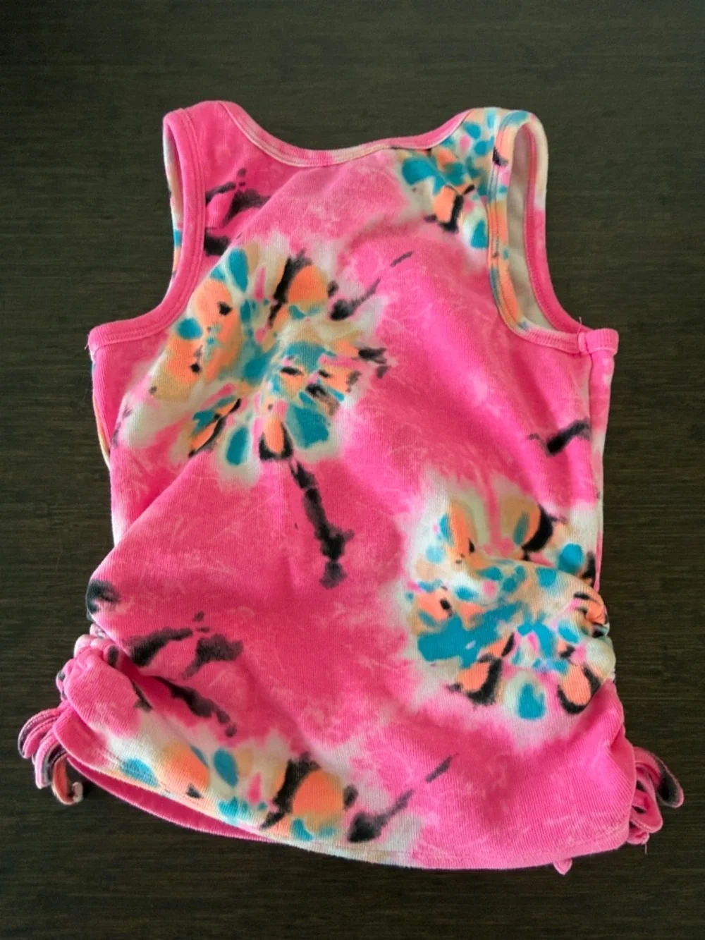 Justice Pink Tie-Dye Floral Tank Top Size Medium